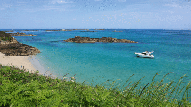Shell Beach in Herm is a haven for boats and day-trippers