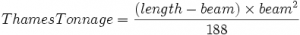 Thames Tonnage formula simplified