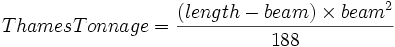 Thames Tonnage formula simplified
