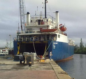 The Sea Flower is loaded with supplies, bound for Haiti