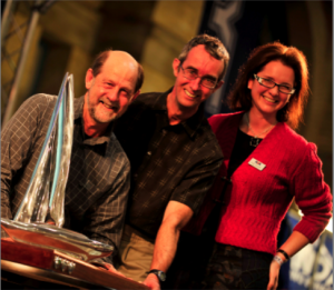 RYA Club of the Year winners Exe Sailing Club.  Photo attached: Sarah Treseder with Bob Horlock and Rex Frost