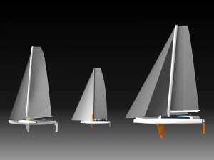 Hydroptere, scale test boat and Hydroptere Maxi