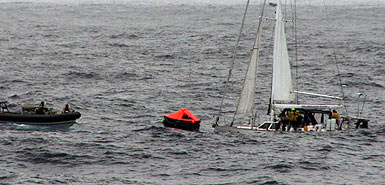 HMS Clyde rescues yacht in South Atlantic