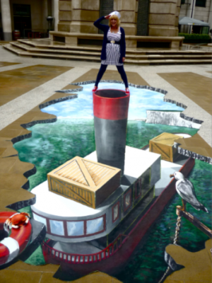 Seafarers UK charity 3D pavement art