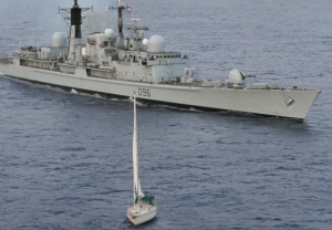 HMS Gloucester intercepts yacht