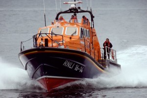 The RNLI Sennen Cove's Tamar class all weather lifeboat