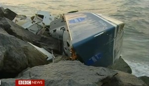 Yacht wrecked in Portugal