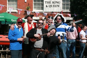 Dressing up for The King and Queen boat race