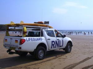 RNLI lifeguard patrol vehicle