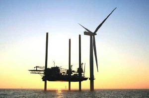Construction of offshore wind farm at Gunfleet Sands