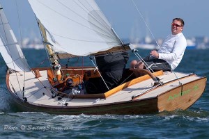 Alistair Evans sailing his late father's XOD, ALvine X