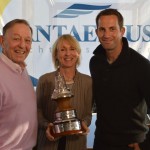 Sir Ben receiving the award from YJA chairman Bob Fisher and Lady Pippa Blake