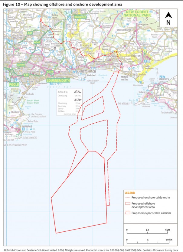 NavitusBay - Map showing offshore and onshore development area
