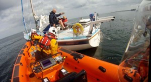 Cullercoats Lifeboat alongside yacht