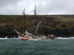 Sinking tall ship Astrid_credit RNLI