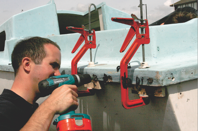 hantu biru pbo project boat rebuilding a hull deck joint