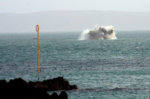 The demolition of a World War Two Depth Charge from the Ammo Wreck off St Peter Port harbour 17-10-13 Pic by Tony Rive (8).jpg
