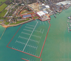 An artists' impression of the 400 berth marina and surrounding waterfront development at East Cowes, Isle of Wight