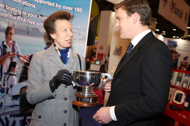 Princess Anne presents City banker Joseph Macdonald with the RYA Yachtmaster of the Year 2013 award