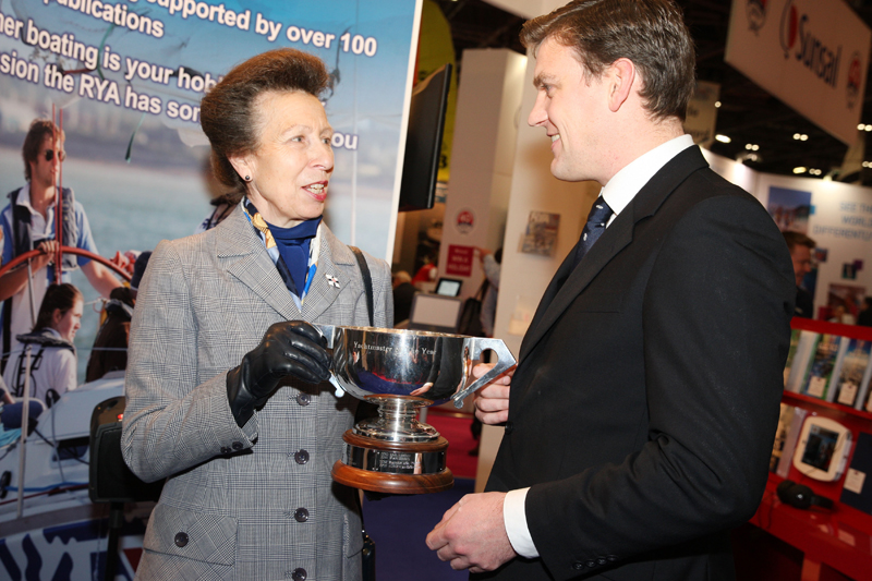 Princess Anne presents City banker Joseph Macdonald with the RYA Yachtmaster of the Year 2013 award