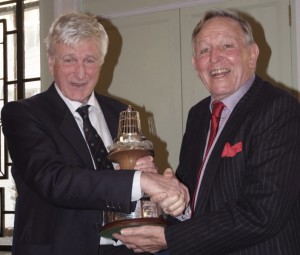 Rev. Bob Shepton, winner of the YJA Apollo Yachtsman of the Year, presented by Bob Fisher, Chaiman of the Yachting Journalists' Association