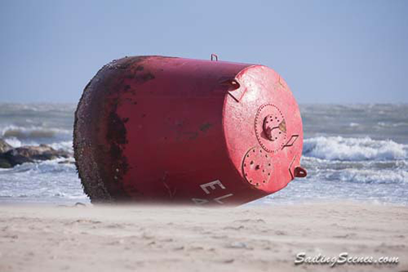Buoy washes up on Sandbanks beach