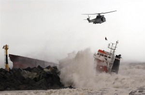 The Luno cargo ship split in two off French coast