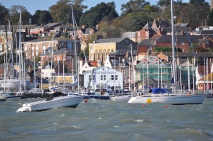 Cowes' choppy harbour