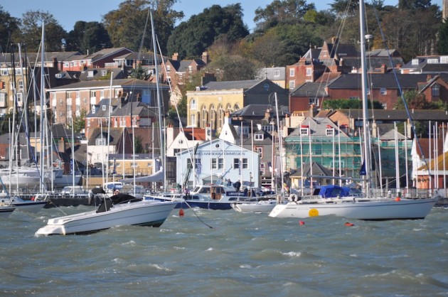 Cowes' choppy harbour
