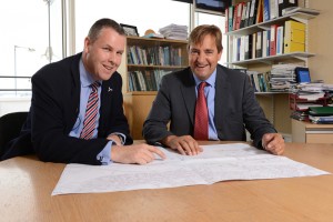 (From left to right) Stuart Grant, Senior Project Manager, Navitus Bay, Jim Stewart, Chief Executive, Poole Harbour Commissioners