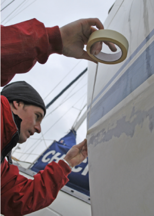 masking a straight waterline