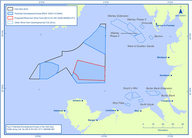 Celtic Array wind farm_Irish Sea Zone map