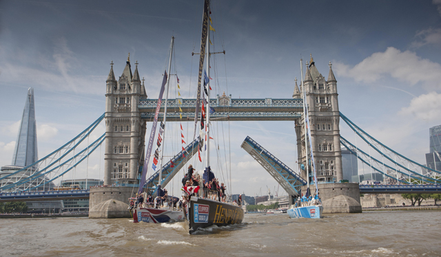 Henri Lloyd leads Clipper Race teams by Tower Bridge