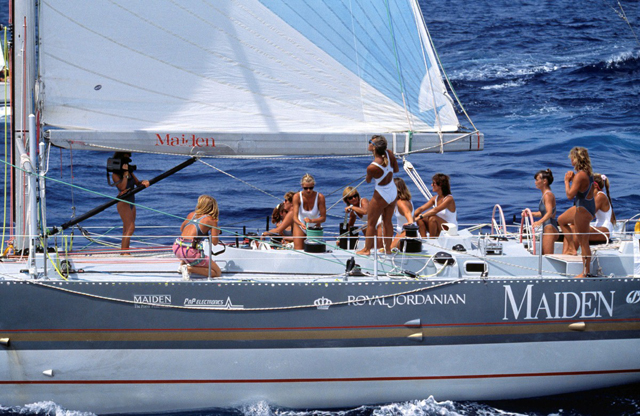 The Maiden yacht with Tracy Edwards and crew. Credit PPL