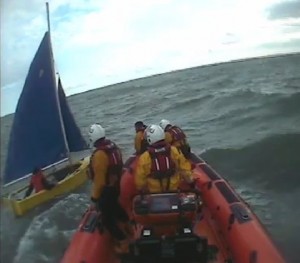 Mudeford RNLI rescue Belgian dinghy sailor