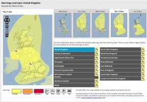 The Met Office weather warning.