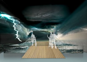 An artist's impression of the London Boat Show's storm tunnel