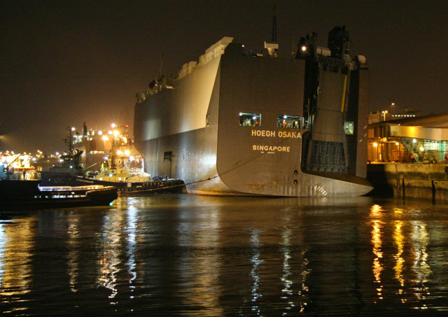 Hoegh Osaka in port.