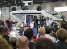 London Boat Show 2015-Nicole Scherzinger unveiling the Sunseeker Predator 57 at the Sunseeker International stand