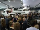 London Boat Show 2015-the crowd waiting for Nicole Scherzinger at the Sunseeker International stand