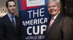 Sir Ben Ainslie and Sir Keith Mills at the announcement of the America's Cup World Series Portsmouth, 2015/2016