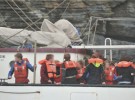 Crew mustered in preparation for abandoning the tall ship Astrid. Photograph courtesy of Provision Cork