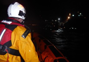 RNLI crew involved in tug rescue. Credit RNLI