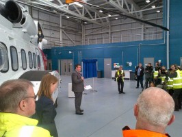 Richard Parkes, MCA welcomes guests and the press in a ceremony to launch the Inverness SAR base.