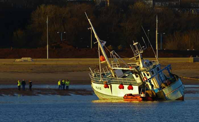 The trawler Grenaa Star at South Shields, Tynemouth. Credit: Adrian Don/RNLI