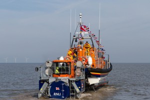 Hoylake lifeboat launching. Credit: RNLI/Peter Ruddell