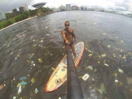 A heavily-polluted Brazilian waterway where Olympic events will be held. Credit Pieter van den Hoogenband