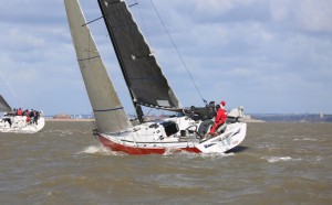 The yacht Ino racing in the Solent on another day. Credit: RNLI/George Chastney