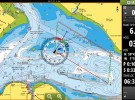 The SailSteer display can be overlaid on the chart.