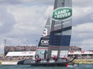 Land Rover BAR race in front of the home crowd. Credit: Lloyd Images